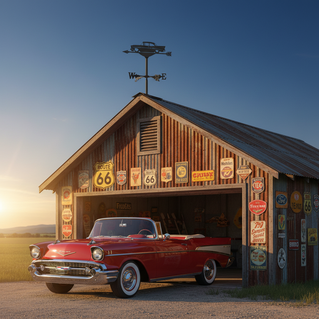 57 Chevy Weather Vane - Rooftop Peak Mount