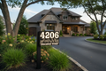 Solar LED Address Placard installed by driveway entrance